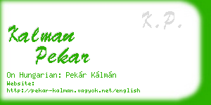 kalman pekar business card